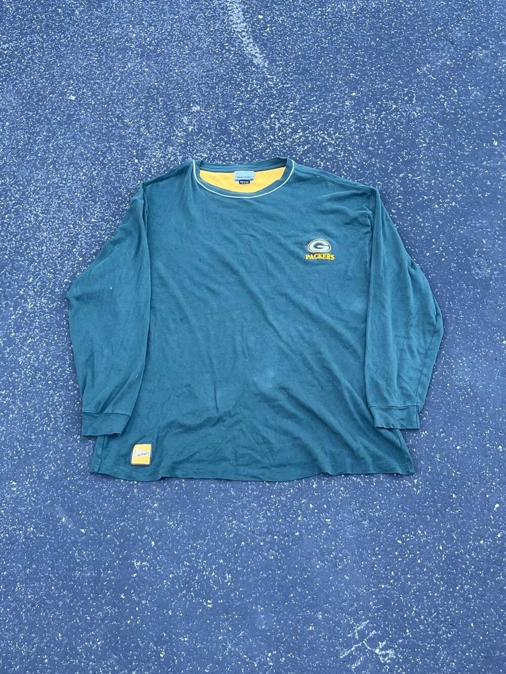 Y2K 2000s Reebok Green Bay Packers Long Sleeve T-Shirt Size XXL Vintage NFL
